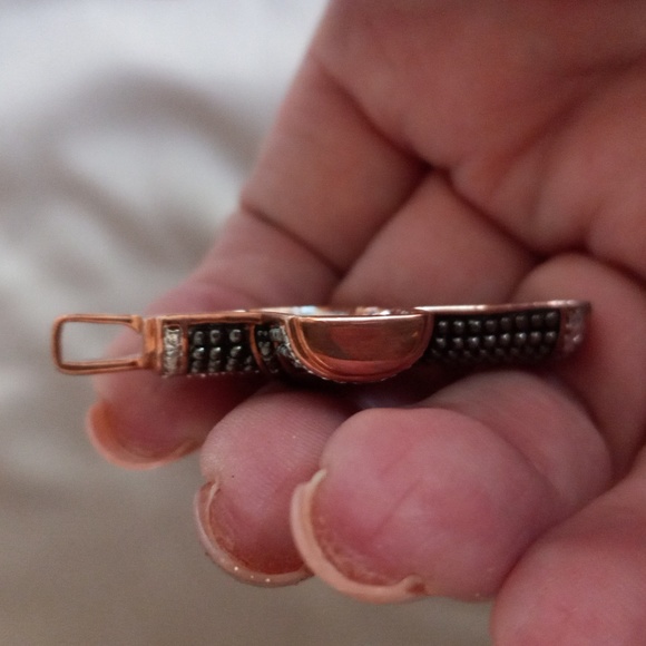 Champagne & White Diamond Cross Pendant. - Picture 4 of 7